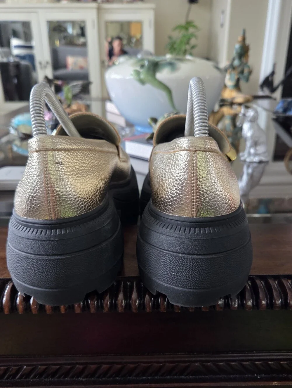 Katy Perry Collections Metallic Gold Chunky Platform Loafers